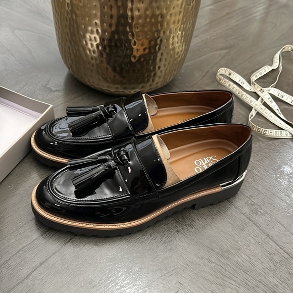 Franco Sarto Carolynn Tassel Loafer Black Patent - Picture 8 of 12